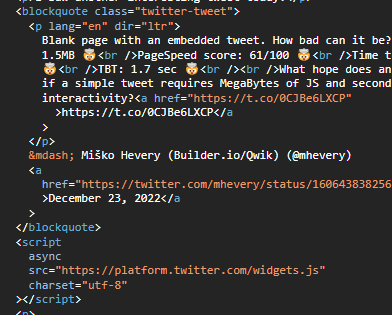 Twitter embed script